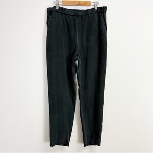 Vetta Pants Womens XS Navy Blue Tencel Pull On Trousers Mid Rise Pockets Elastic